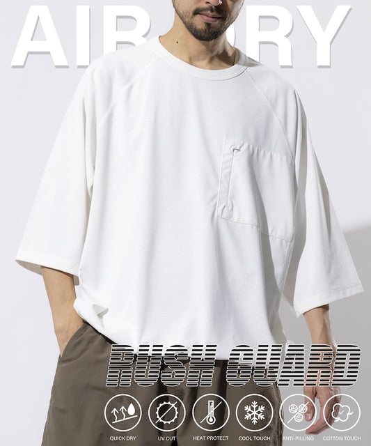 FREAK'S STORE AIRDRY Rashguard Big Silhouette Crew Neck Spindle T-shirt 寬版拉鍊口袋T恤