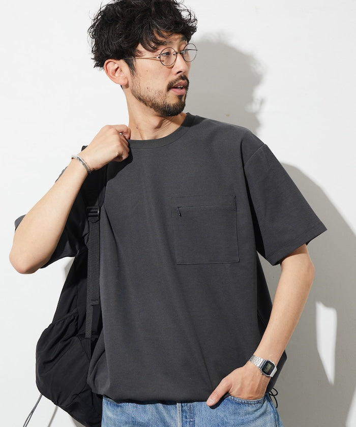 FREAK'S STORE Summer Knit relaxed fit spindle pocket t-shirt 夏季針織短袖T恤