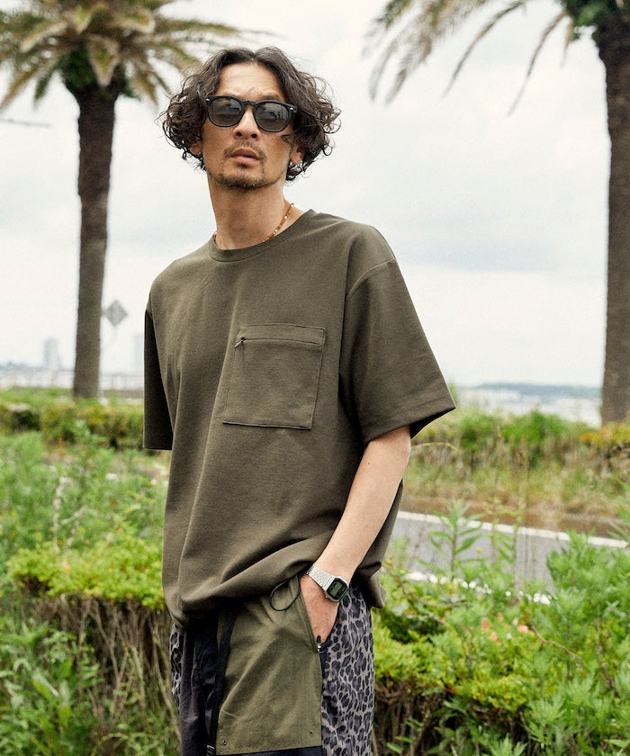 FREAK'S STORE Summer Knit relaxed fit spindle pocket t-shirt 夏季針織短袖T恤
