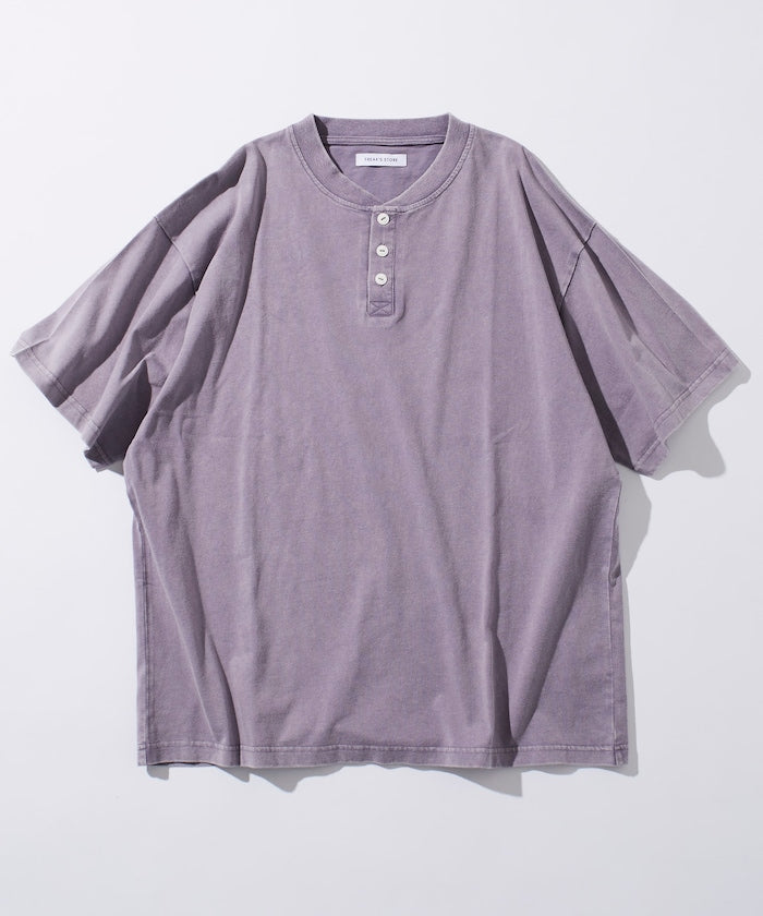FREAK'S STORE Relaxed fit powdered Henley short sleeve T-shirt 寬版亨利領短袖T恤
