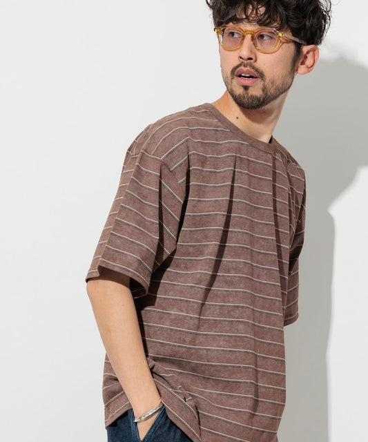 FREAK'S STORE Fade print reversible crew neck striped T-shirt 雙面短袖條紋T恤