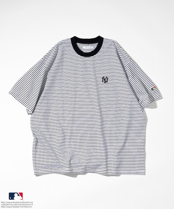 FREAK'S STORE MLB Major League Baseball Pin Border T-Shirt 短袖條紋T恤