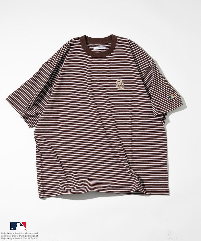 FREAK'S STORE MLB Major League Baseball Pin Border T-Shirt 短袖條紋T恤