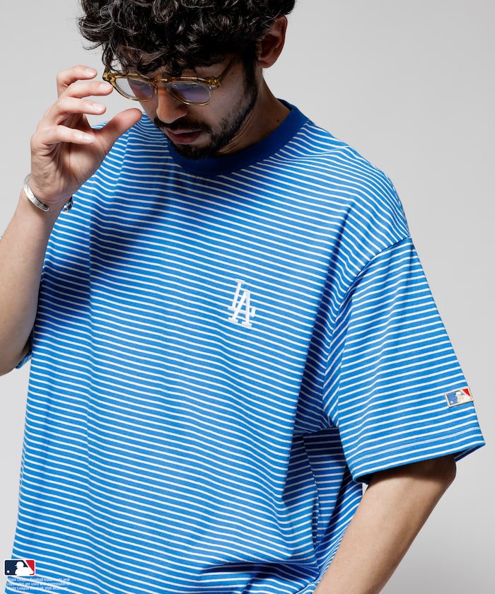 FREAK'S STORE MLB Major League Baseball Pin Border T-Shirt 短袖條紋T恤