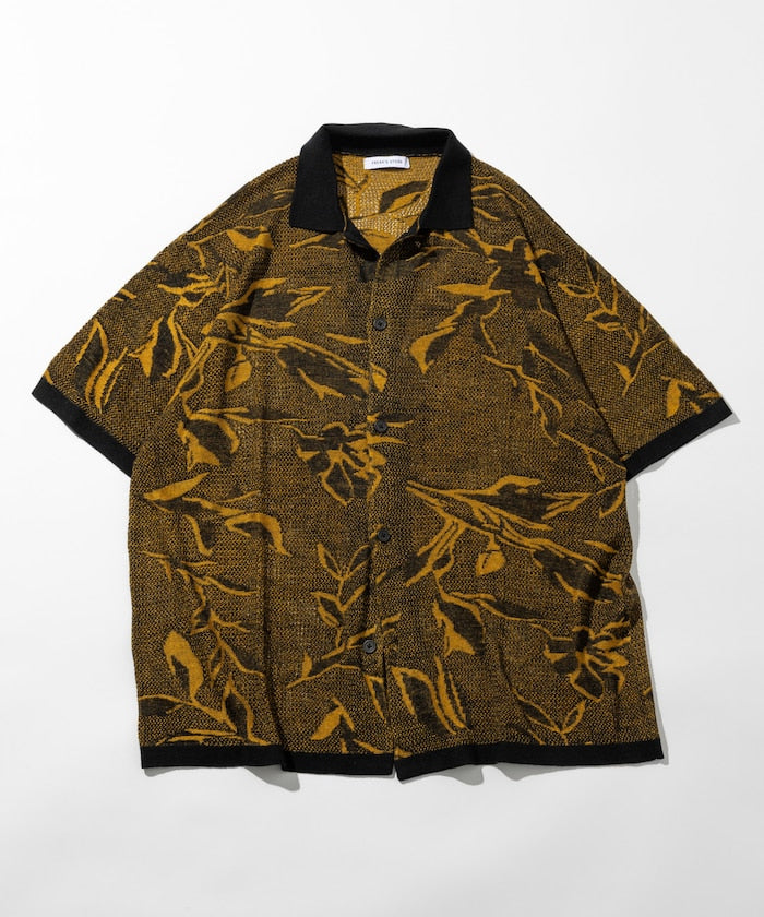 FREAK'S STORE All-over print Knit knit shirt 印花針織短袖襯衫