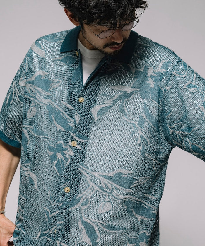 FREAK'S STORE All-over print Knit knit shirt 印花針織短袖襯衫