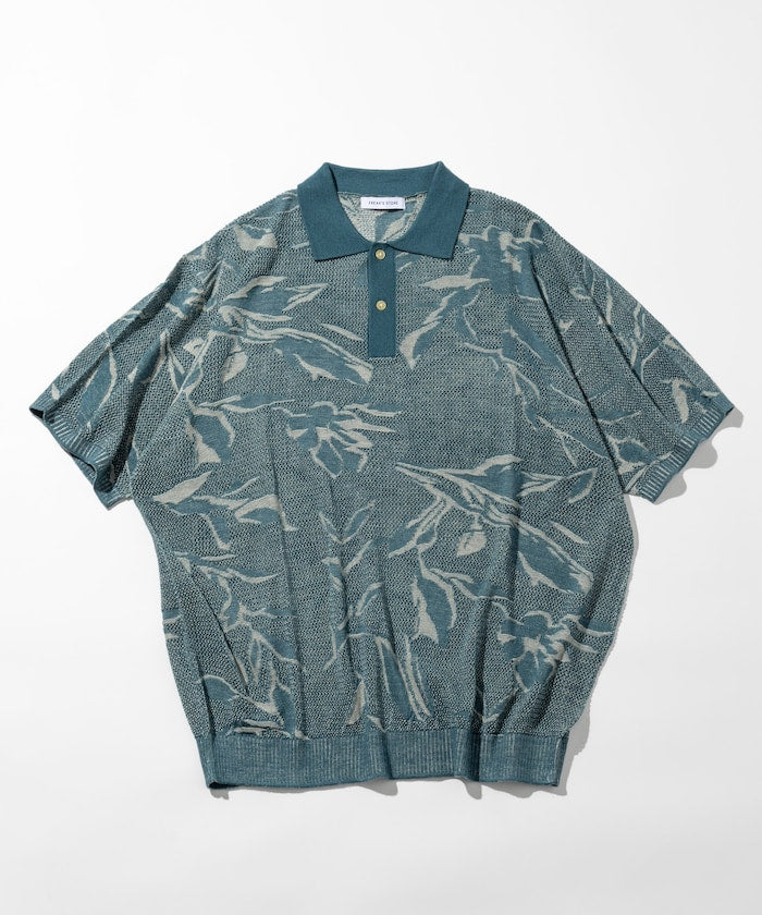 FREAK'S STORE All-over print mesh Knit polo shirt 印花針織短袖Polo衫