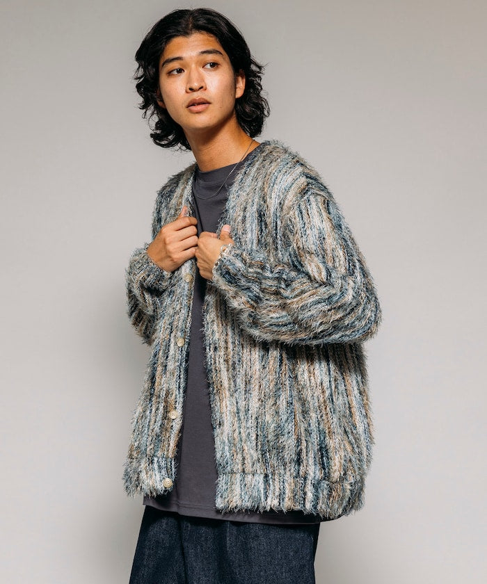 FREAK'S STORE Relaxed Fit Knit Multi-Striped Cardigan 寬鬆針織條紋開襟衫