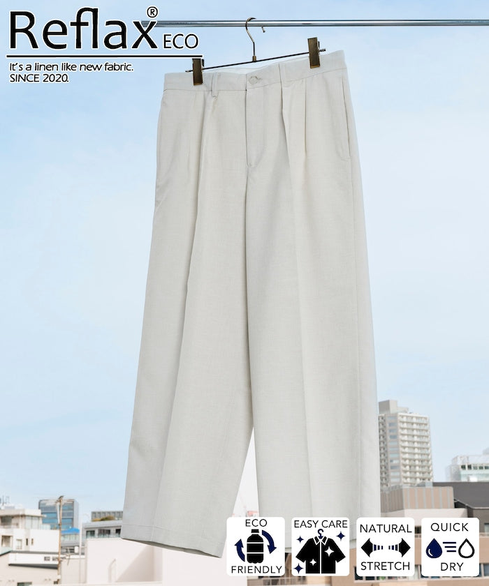 FREAK'S STORE Reflax Functional Material Wide Silhouette Easy Slacks Pants 寬版休閒西裝褲