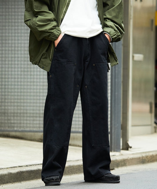 FREAK'S STORE 直筒寬版雙膝單寧牛仔褲