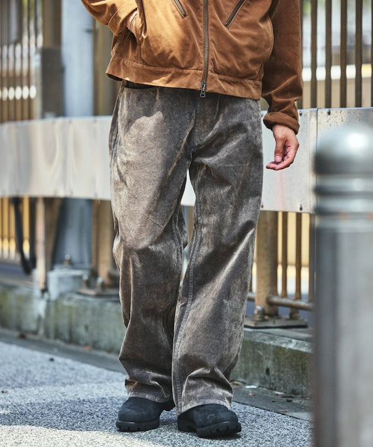 FREAK'S STORE 直筒植絨寬版牛仔褲