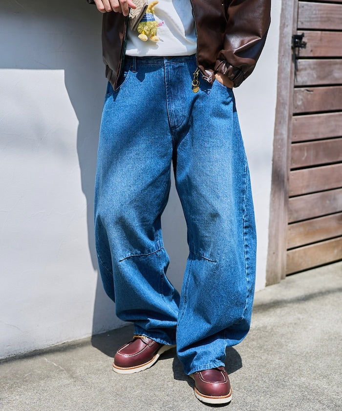 FREAK'S STORE Wide silhouette curved Denim pants 寬鬆繭型牛仔褲【預約商品 | 2025/11下旬出貨】