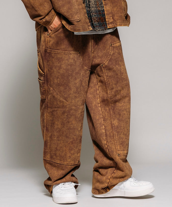 UNIVERSAL OVERALL powder-finished double-knee Pants 復古工裝畫家長褲