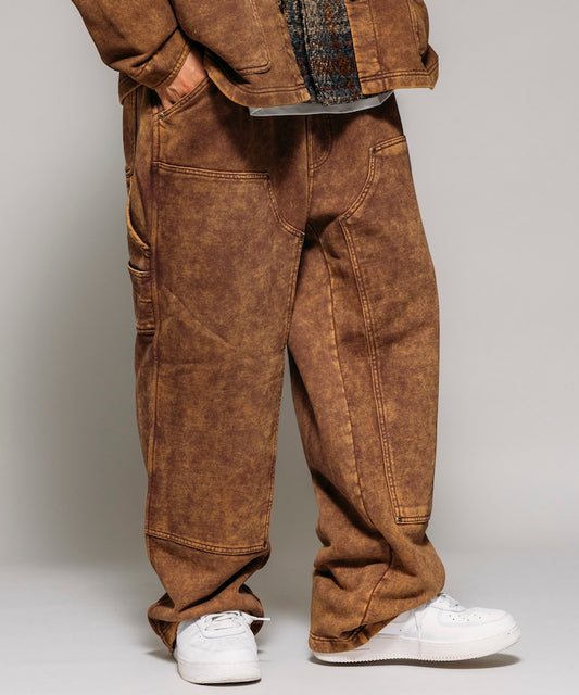 UNIVERSAL OVERALL powder-finished double-knee Pants 復古工裝畫家長褲