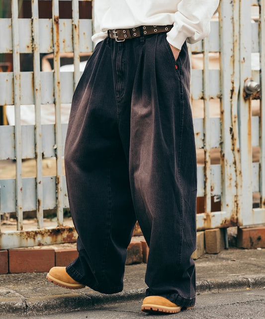 RED KAP SMU PT-38 2TUCK BAGGY WIDE DENIM PANTS 打褶牛仔長褲