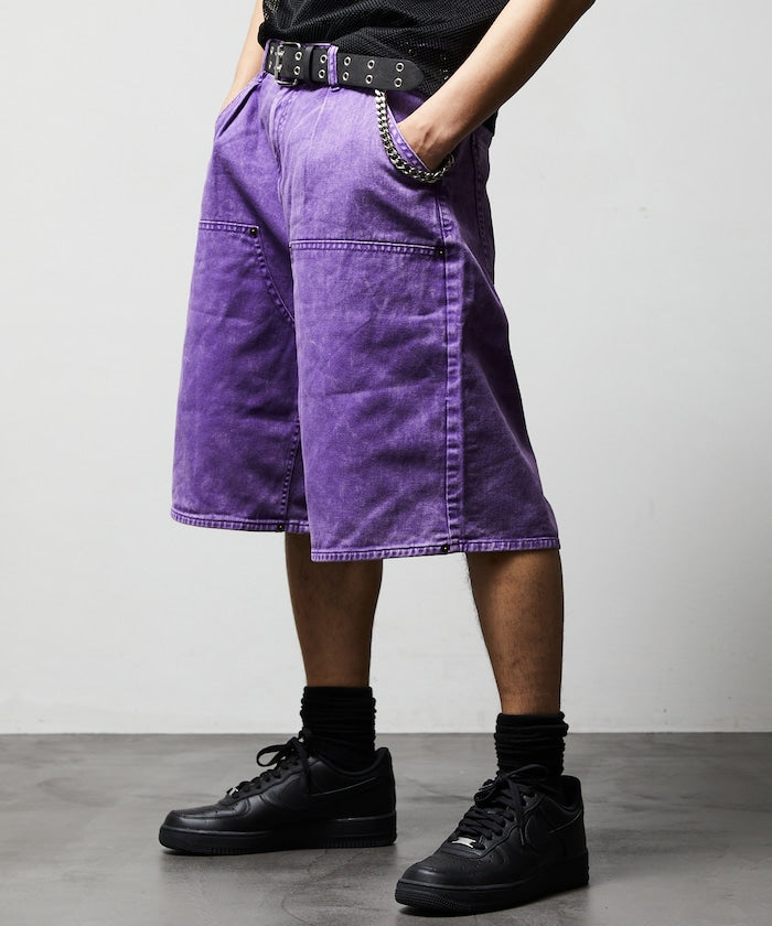 FREAK'S STORE Wide silhouette baggy double knee denim shorts 寬版牛仔短褲