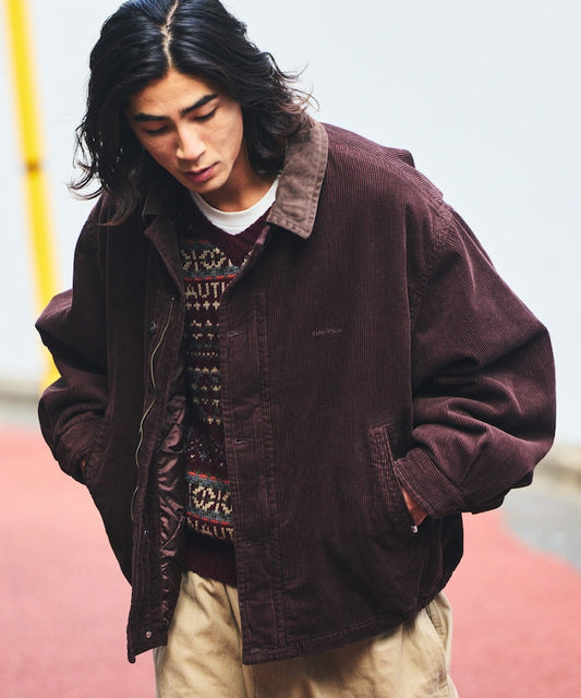 NAUTICA 復古短版燈芯絨鋪棉夾克