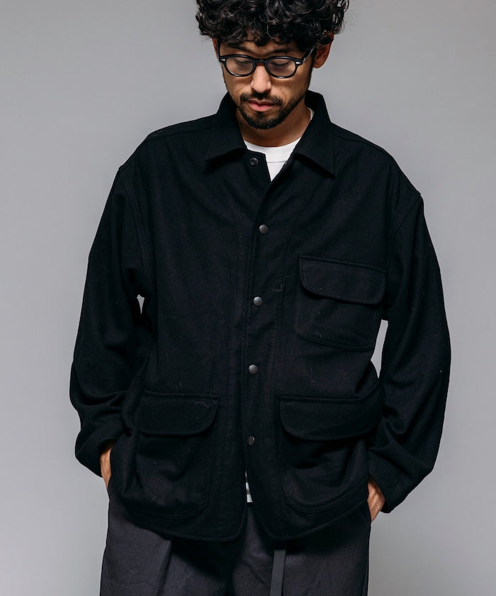 HINSON 寬鬆羊毛狩獵夾克外套