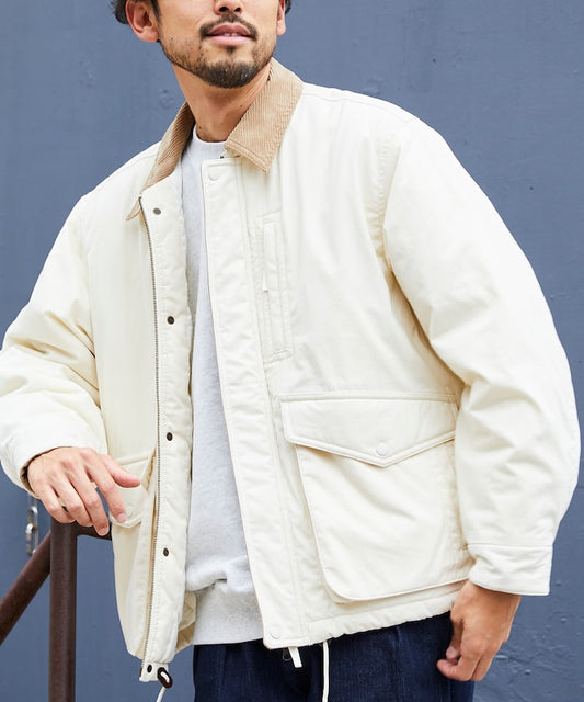 特價 FREAK'S STORE 領口燈芯絨拼接棉尼龍夾克