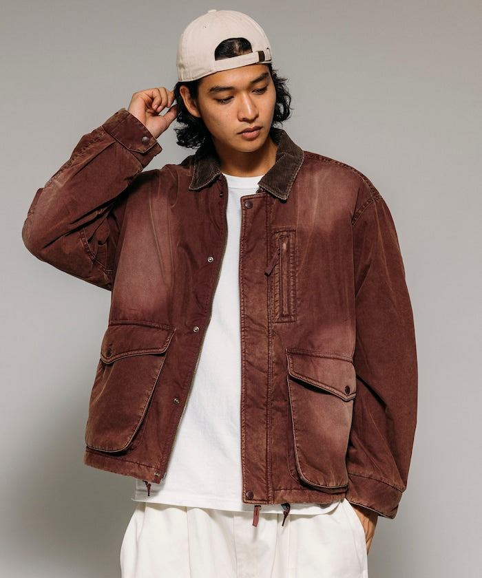 FREAK'S STORE Collar corduroy switching cotton nylon Blouson 燈芯絨領拉鍊夾克