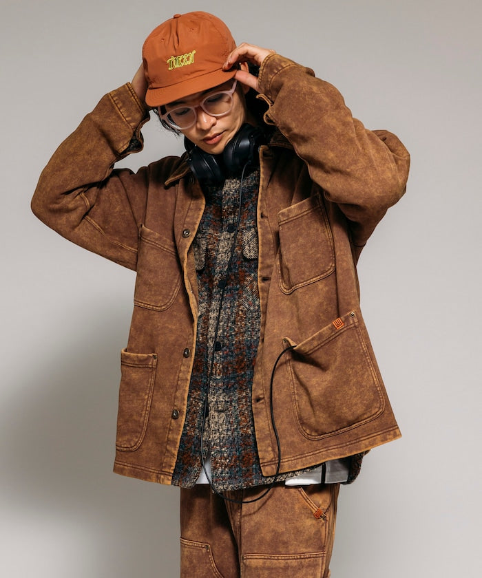 UNIVERSAL OVERALL powder-finished corduroy collar sweatshirt coverall 復古燈芯絨領工裝外套
