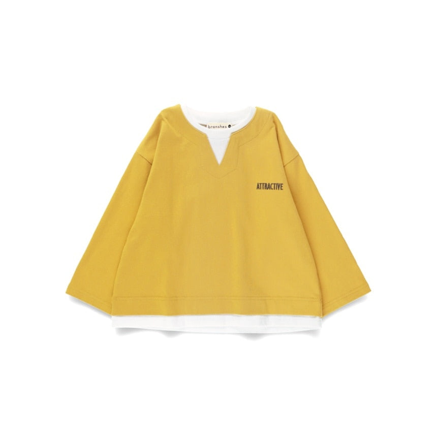 branshes 分層假兩件長袖T上衣