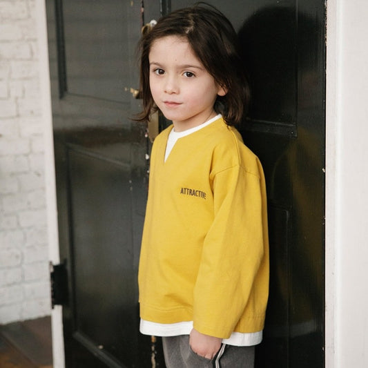 branshes 分層假兩件長袖T上衣