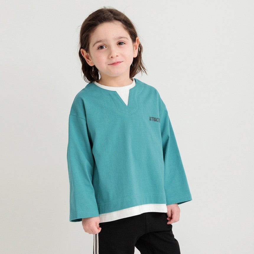 branshes 分層假兩件長袖T上衣