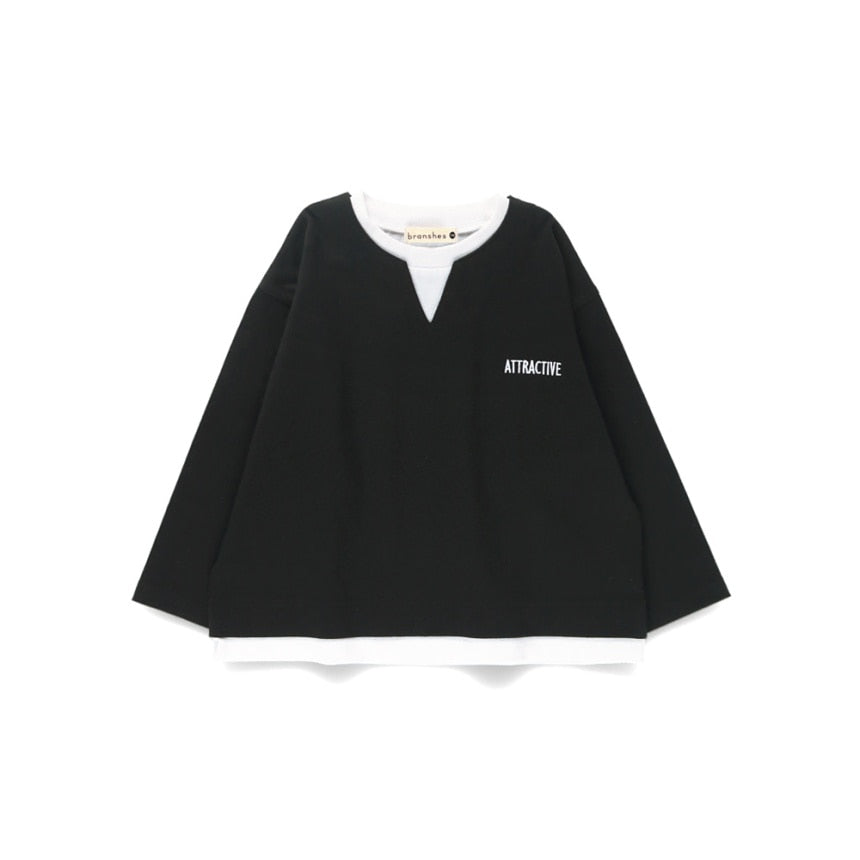 branshes 分層假兩件長袖T上衣