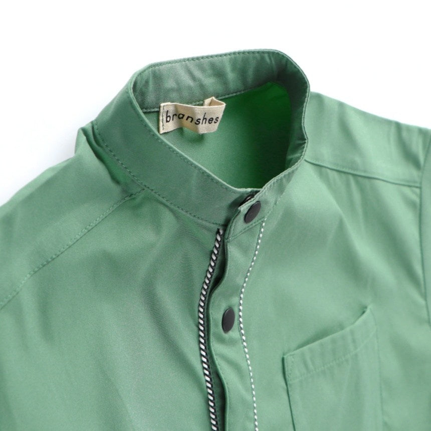 branshes Band collar short sleeve shirt 立領短袖襯衫