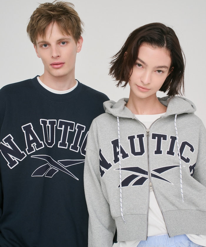 Reebok × NAUTICA 限定 聯名LOGO短版拉鍊連帽外套【預約商品 | 2025/10下旬出貨】