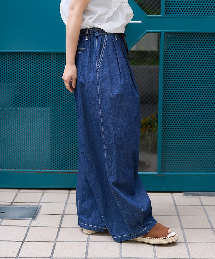 FREAK'S STORE Linen blend curved easy Pants 亞麻混紡休閒牛仔褲