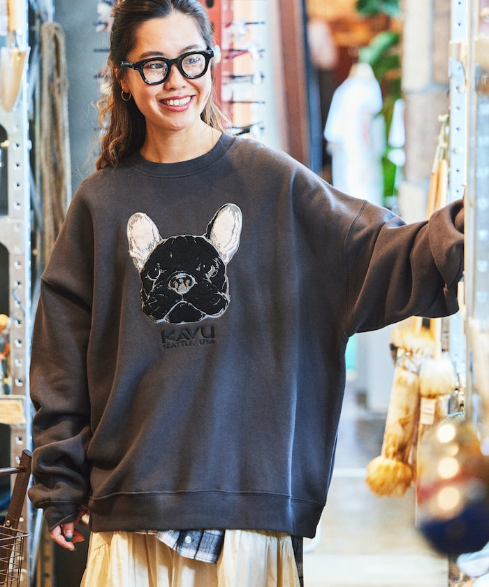 特價 KAVU×FREAK'S STORE 限量法鬥刺繡寬鬆版圓領大學T