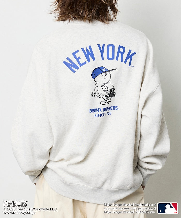 FREAK'S STORE X MLB x PEANUTS Oversized Sweatshirt with Back Print / YANKEES 限定聯名寬版大學T