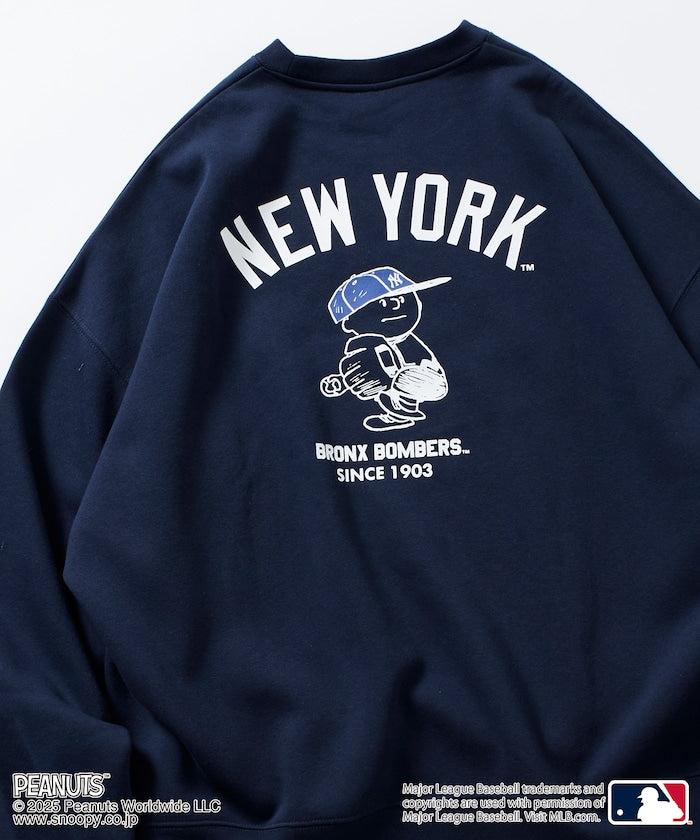FREAK'S STORE X MLB x PEANUTS Oversized Sweatshirt with Back Print / YANKEES 限定聯名寬版大學T