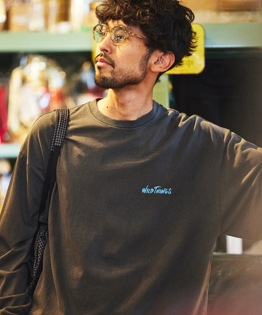 WILD THINGS×FREAK'S STORE 聯名復古刷色簡約Logo大學T