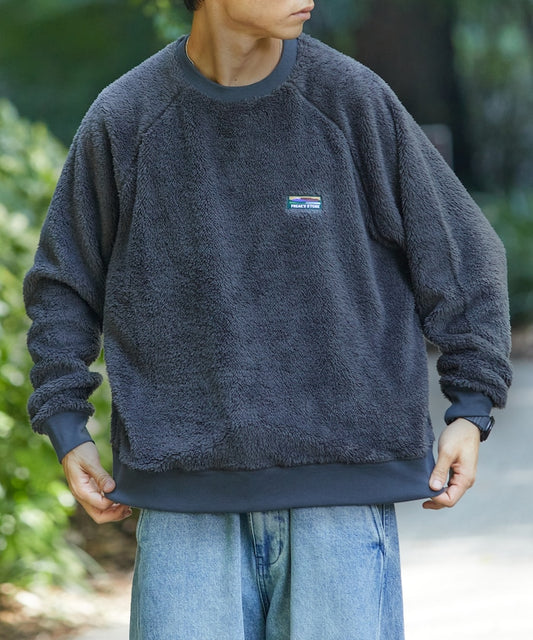 特價 FREAK'S STORE 寬版抓絨圓領大學T