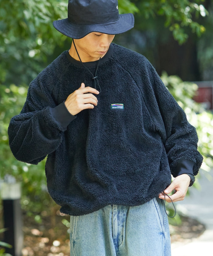 特價 FREAK'S STORE 寬版抓絨圓領大學T