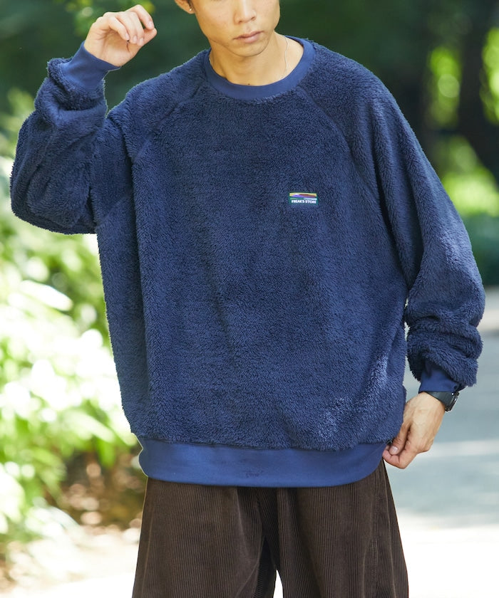 特價 FREAK'S STORE 寬版抓絨圓領大學T