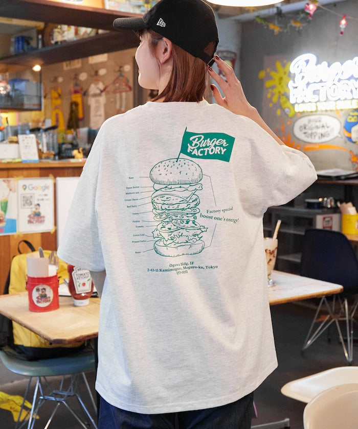 FREAK'S STORE x Burger Factory big silhouette back print crew neck T-shirt 印花短袖T恤