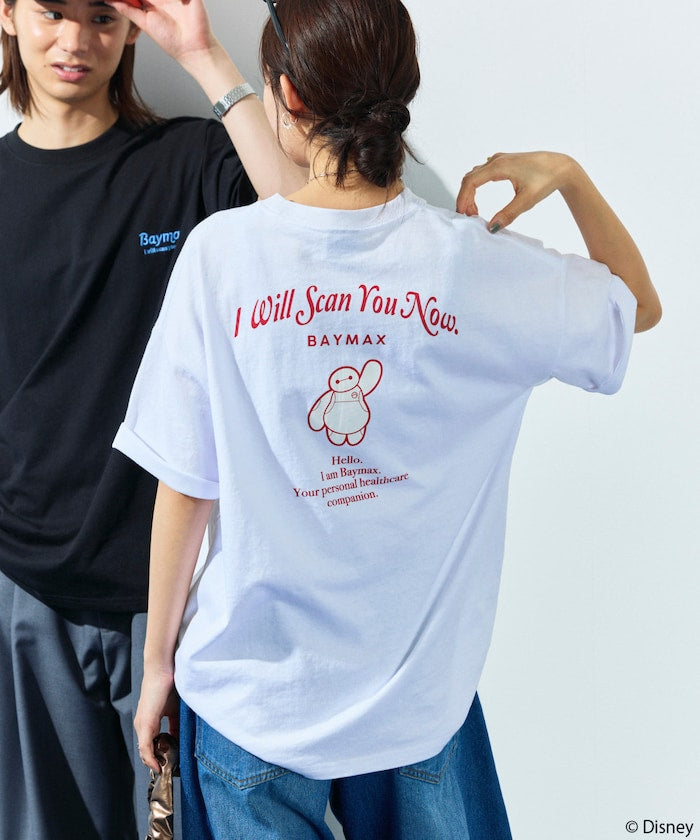 FREAK'S STORE x DISNEY Baymax special order big silhouette one-point embroidery back print crew neck T-shirt 印花短袖T恤
