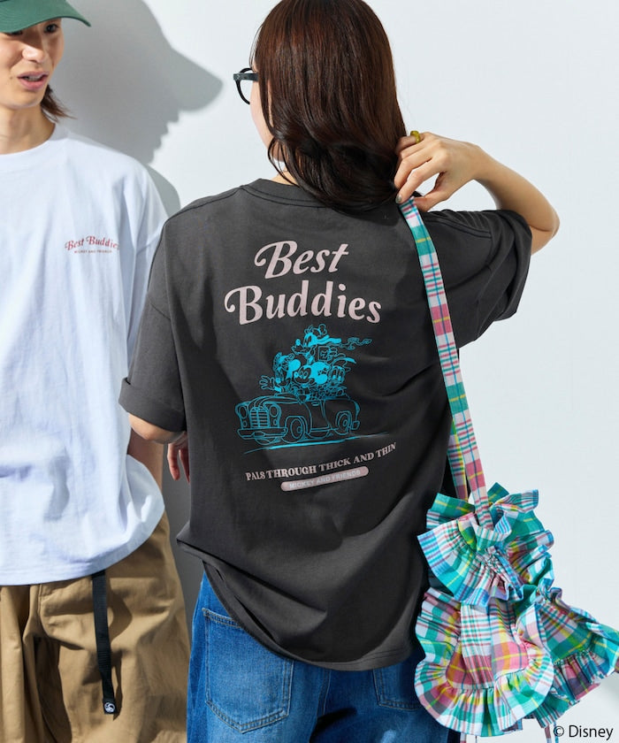 FREAK'S STORE x DISNEY Mickey Mouse big silhouette back print T-shirt / Buddies Car 印花短袖T恤