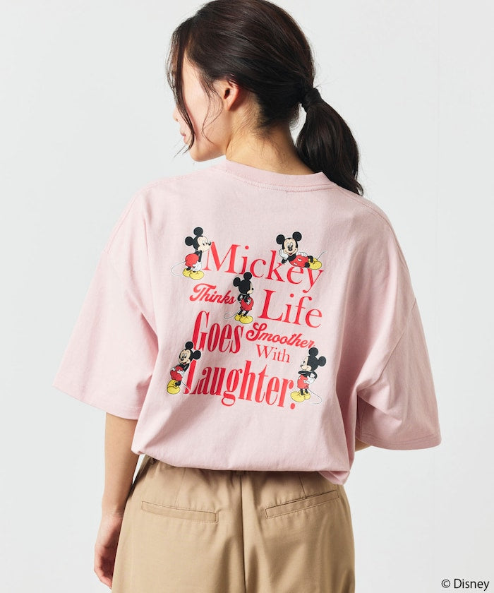 FREAK'S STORE x Disney Mickey Mouse Big Silhouette Back Print T-Shirt / Life Goes Laughter 印花短袖T恤