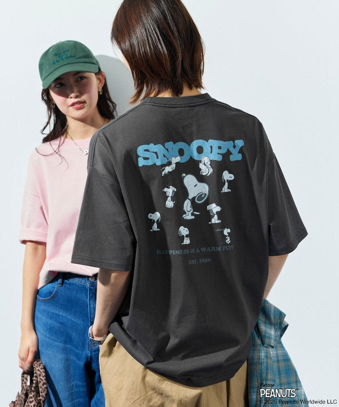 FREAK'S STORE x PEANUTS big silhouette back print crew neck T-shirt / SNOOPY 印花短袖T恤