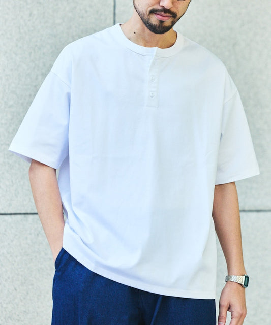 FREAK'S STORE STRATECH 亨利領機能短袖T恤上衣/抗菌防臭/抗 UV/涼感速乾