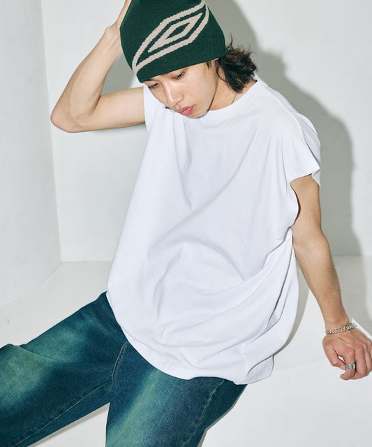 FREAK'S STORE Big silhouette drop shoulder sleeveless crew neck T-shirt 落肩無袖圓領T恤
