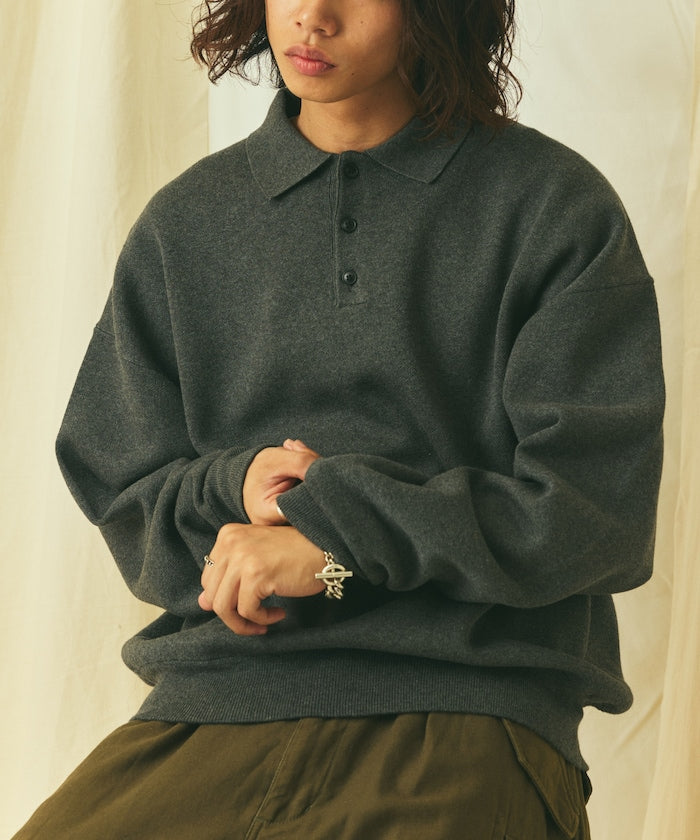 FREAK'S STORE Relax Fit 休閒寬版毛衣質感翻領針織衫