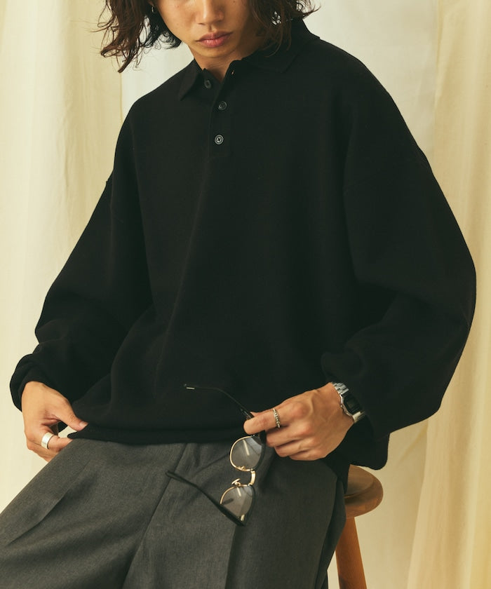 FREAK'S STORE Relax Fit 休閒寬版毛衣質感翻領針織衫