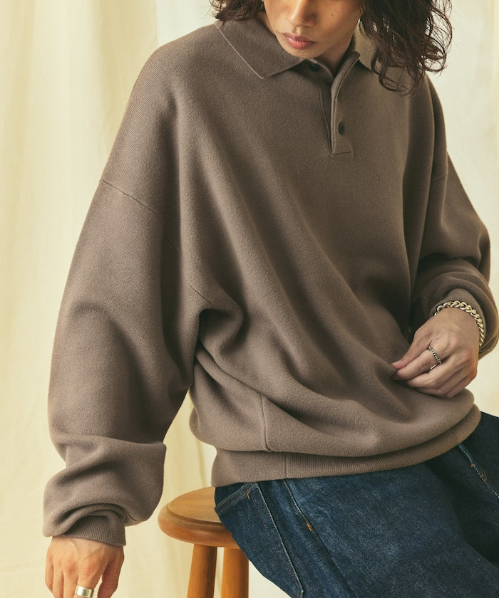 FREAK'S STORE Relax Fit 休閒寬版毛衣質感翻領針織衫