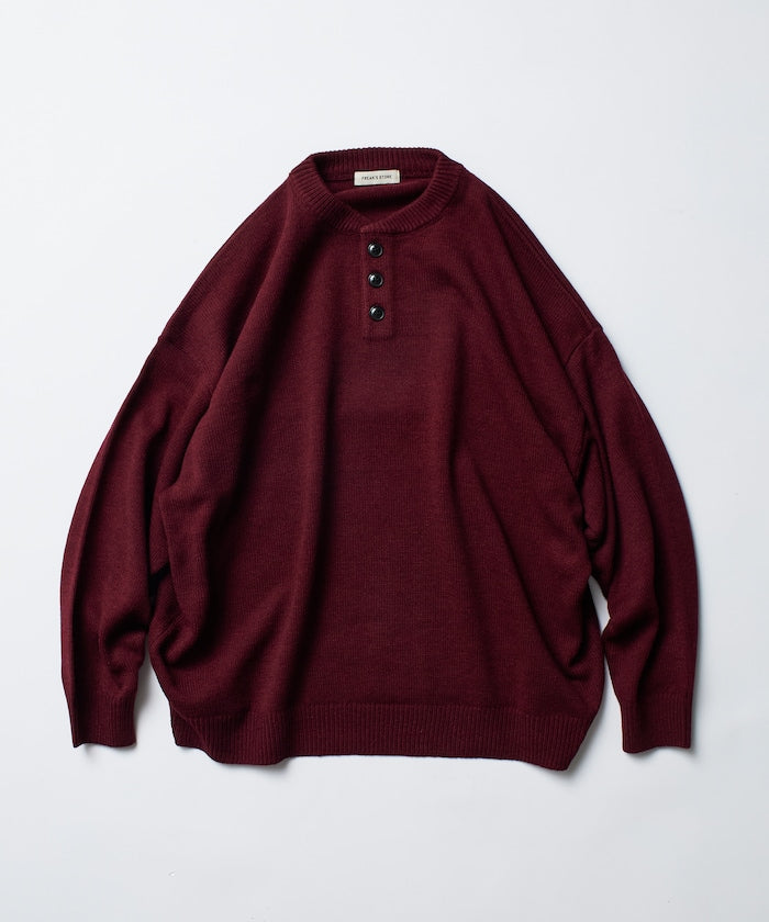 FREAK'S STORE Relax Fit Easy-Care Washable Henley Knit 亨利領長袖針織衫【預約商品 | 2025/12上旬出貨】